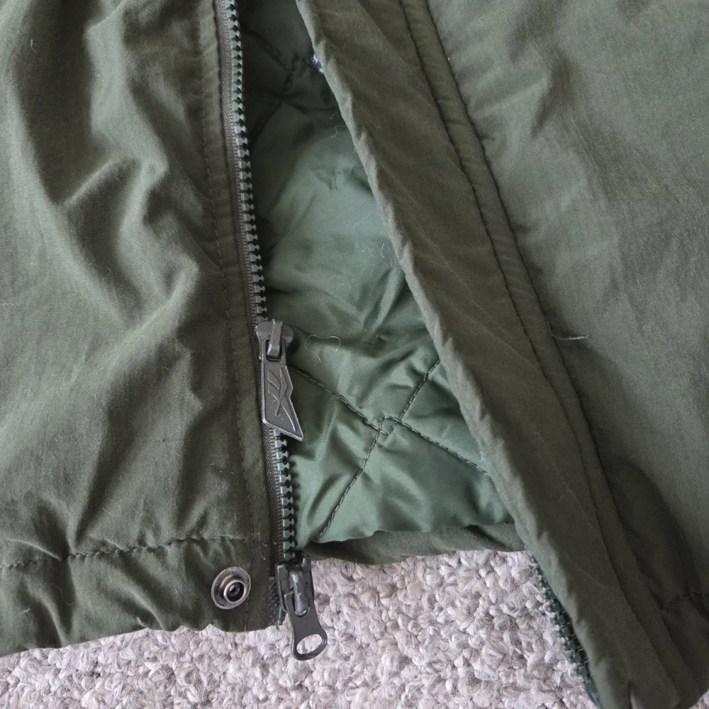 VTG 90s Reebok Full Length Long Puffer Jacket Quilted‎ Size XL Mens- Army Green